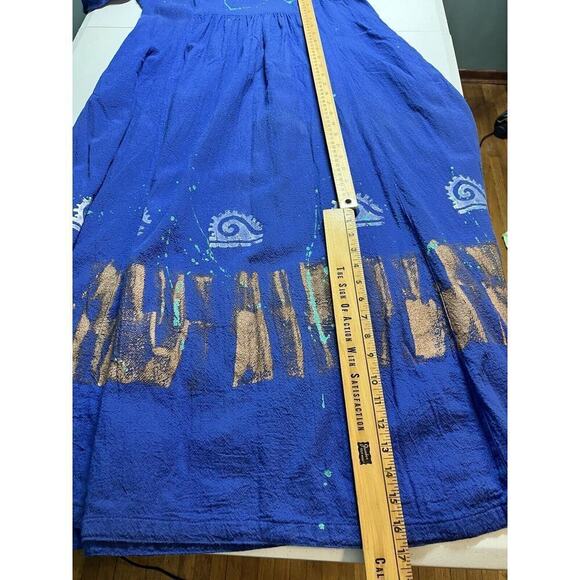 Color Me Cotton CMC Sleeveless MAxi Printed Painted Boho Dress Womens M - Picture 9 of 9